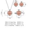 Šperky Nová súprava Vysoko uhlíková Papalacha Náušnice v tvare srdca Prsteň Náhrdelník Módna ľahká luxusná pre ženy