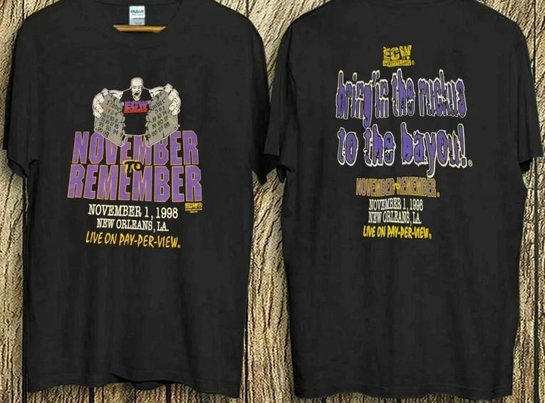 New Reprint original ecw november to remember 1998 ppv shirt T S