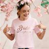 Team Bride Squad Matching T-Shirts, Arrow Heart Graphic Tees, Short Sleeve O Neck Tops for Bachelorette Party & Bridal Shower
