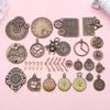 Vintage Green European Gear Pendant Clock Necklace Charm Components