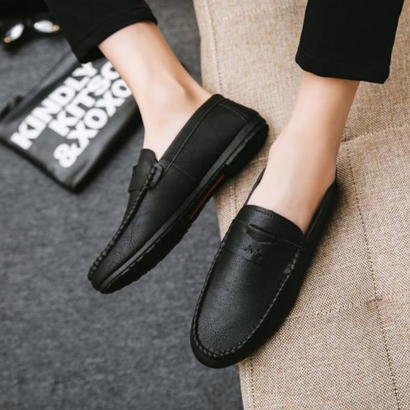 Круглые туфли для общения для мужчин весна-осень туфли мужские кожаные повседневные — фото 3