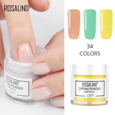 ROSALIND 10g Dipping Powder Nail Natural Color Holographic Glitter Nail Art Powder No Need Lamp Cure