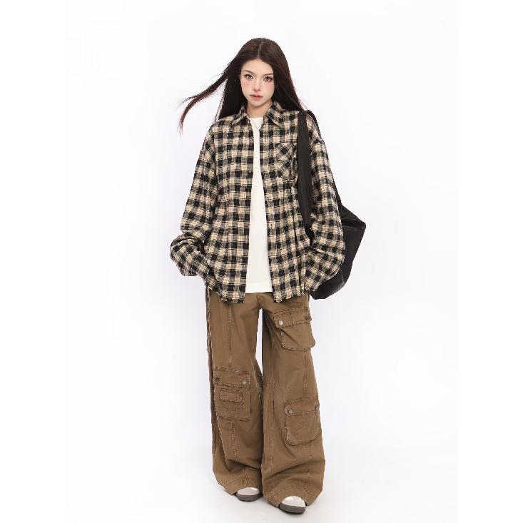 2024 Letter Long Sleeve Shirt Japanese Hong Kong Style Ins Loose Shirt Boys Summer Trendy Versatile Casual Coat