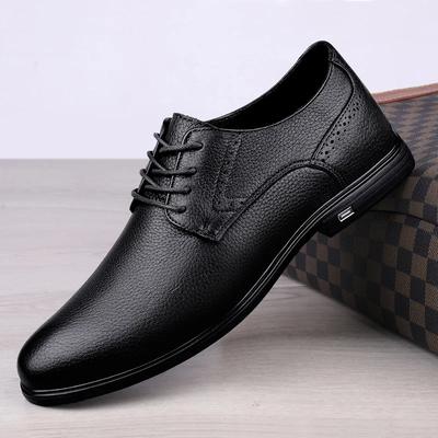 Fashion Men'sgenuine Leather Shoes Lace Up Italian  Versatile Business Formal Wear Casual High-quality Black Classic Wedding Shoes