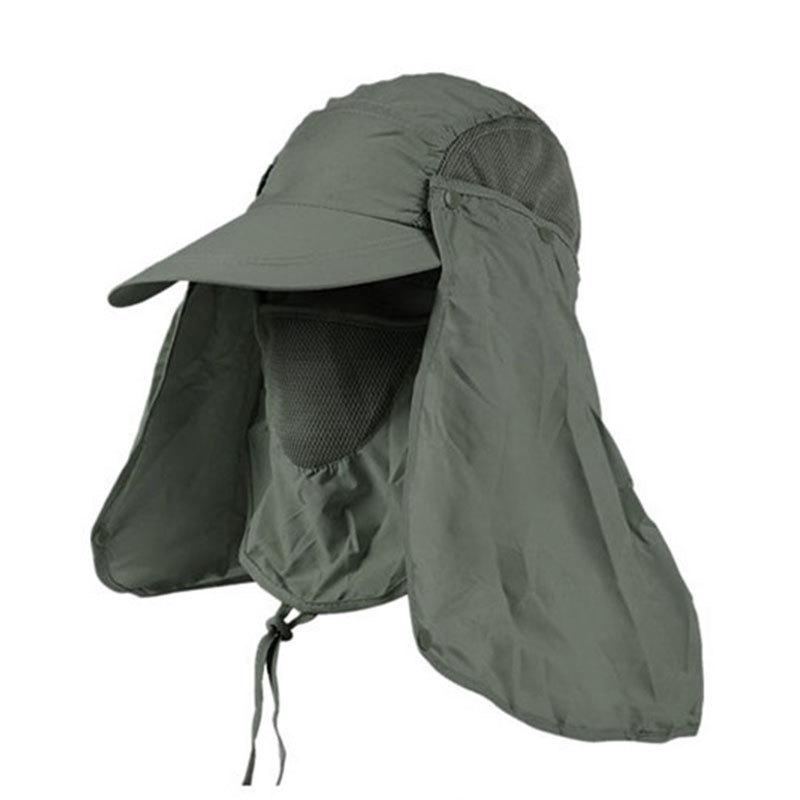 Chapeau de pêche de Protection solaire en plein air pour hommes et femmes, avec rabat détachable pour le visage et le cou, été