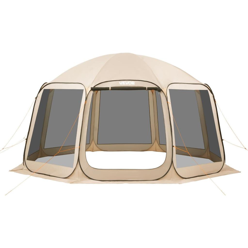 Screen House Tent, 4500 x 4250 x 2450 mm, 12-15 Person Pop Up Screen Tent, Portable Screened in Canopy with Carry Bag, Netting Sides, Ground Stakes,