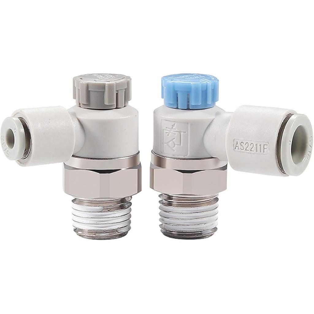 Flow Control Valve Self-lock Speed Controller AS1201F-M5-04A Pnuemaitc PU Air Hose Fittings AS2201F-01-06SA AS1201F 1Pcs(AS3201F-03-08SA)