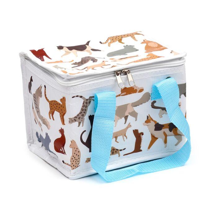Insulated Lunch Bag Cat Design Waterproof 15x20x14 cm Lunch Tote Portable Thermal Cooler for Adults Kids