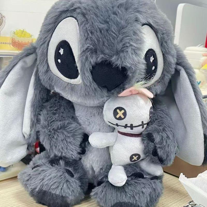 Grey Black Stitch Plush Toy Doll Soft Hug Pillow Sofa Cushion Sleep Companion Comfort Doll Room Desktop Decoration Festival Gift