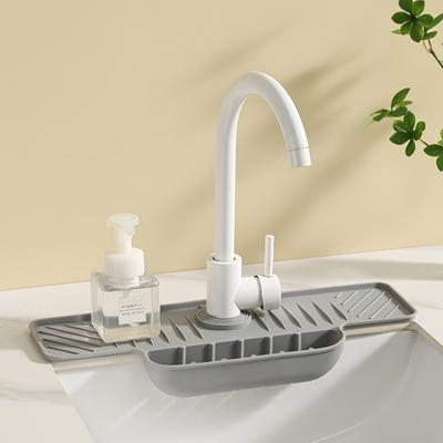 Yousheng Silikon-Wasserhahn-Spritzschutzmatte, Abflussmatte für Spüle, Wasserauffangschale, Trockenmatte, Geschirrschwammhalter, Küchen-Organizer, Gadgets