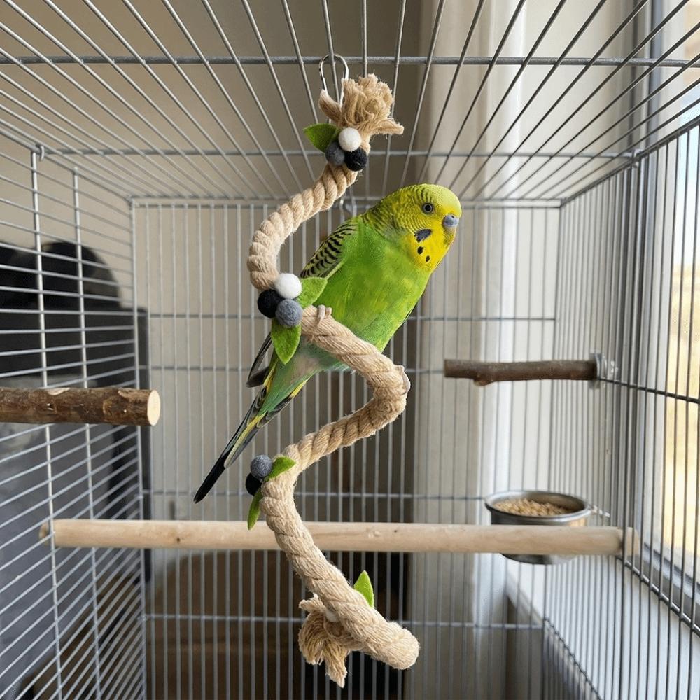 Hanging Bird Climbing Rope Bite Resistant Flexible Bird Habitat Pole Cage Accessories
