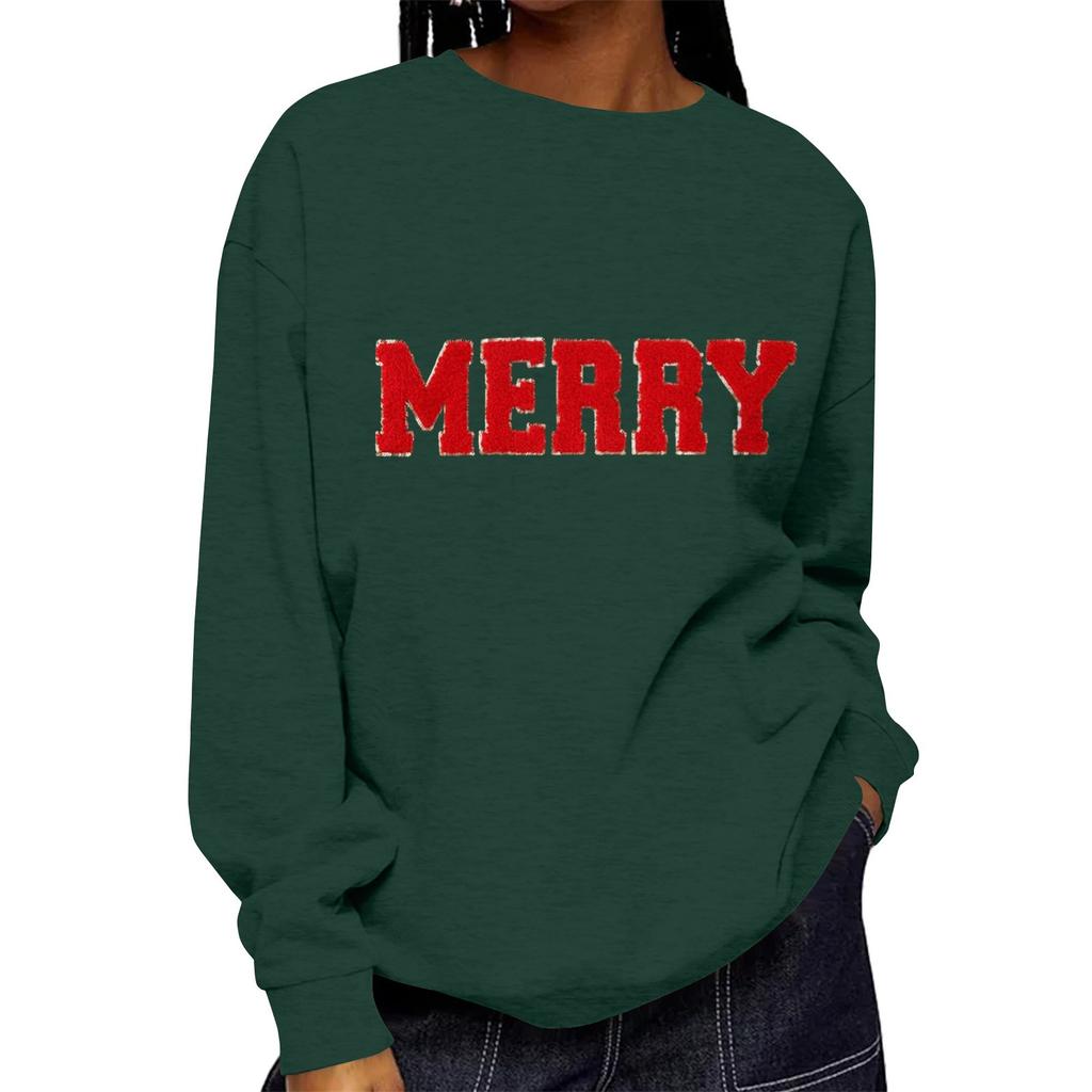 Damenmode, lässig, Rundhalsausschnitt, lockeres, langärmeliges, einfarbiges Sweatshirt