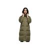 Long Hooded Down Jacket For Outdoor Sports Women Outerwear Original-Khaki-Brown EH3981