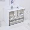Desk Organizer Clear Plastic Stackable Vanity Storage Box with Drawer for Home Office Desktop
