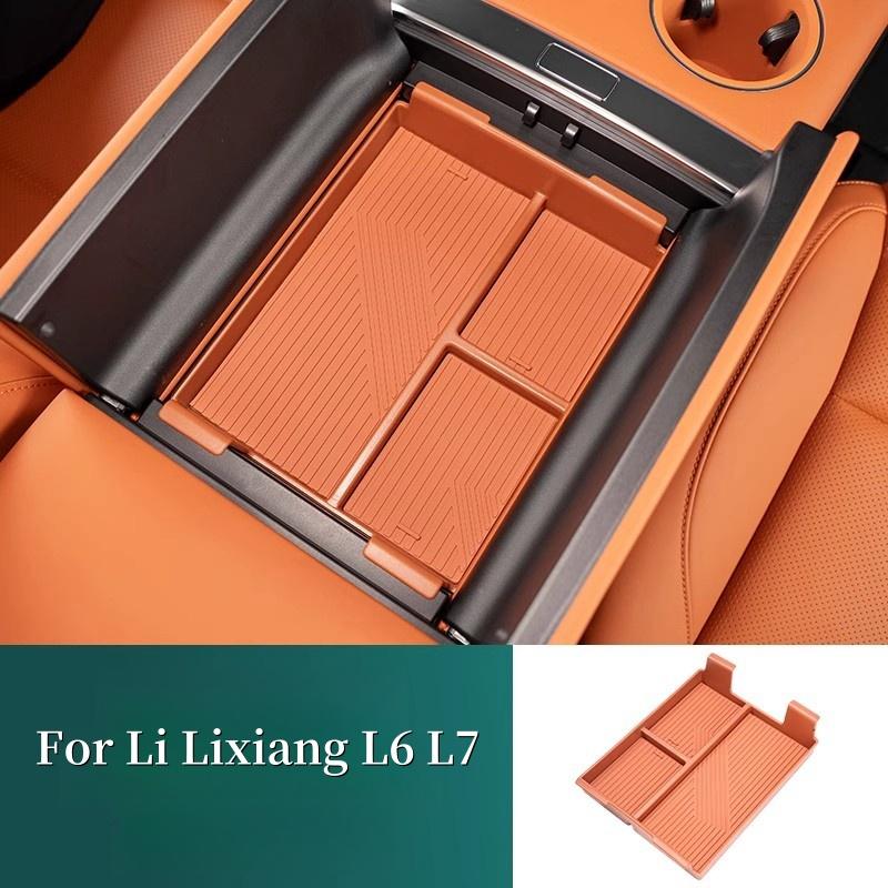 For Li Lixiang L6 L7 2024 ABS Car Under Center Console Organizer Storage Armrest Storage Box Auto Styling interior Accessories