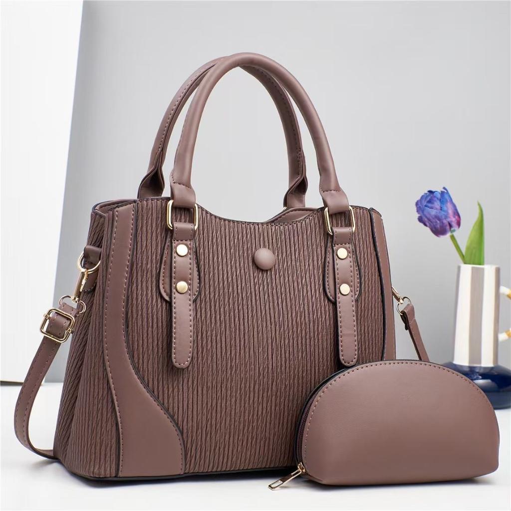 New Fashion Women's Handbag 2 Piece Set Handbag Large Capacity Multifunctional Shoulder Crossbody Bag Trendy Style Tote Bag