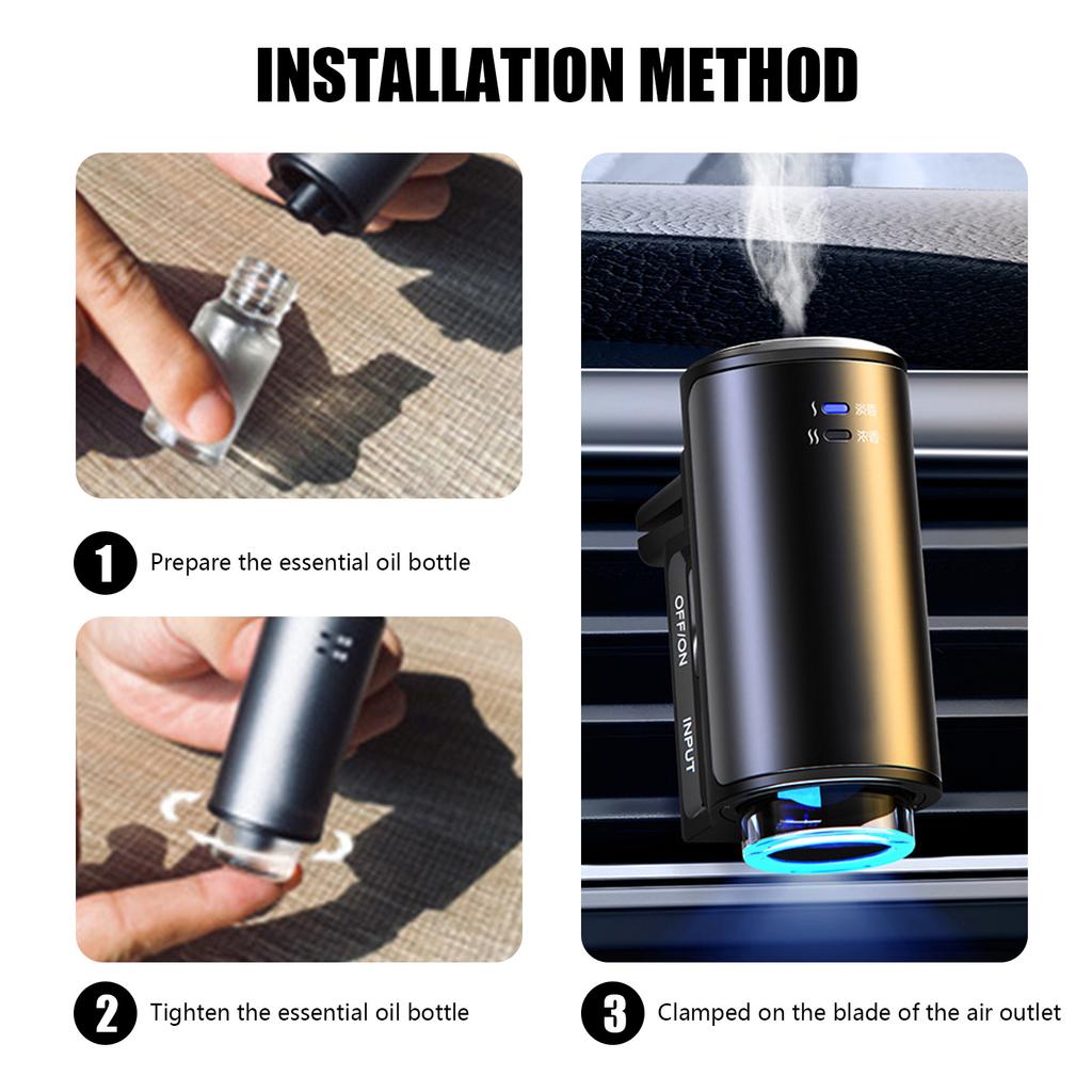 Elektryczny dyfuzor powietrza do samochodu Aromat Nawilżacz powietrza do kratki nawiewu Aromaterapeutyczna mgiełka Olejek z słojami drewna Odświeżacz powietrza do samochodu Perfumy Zapach