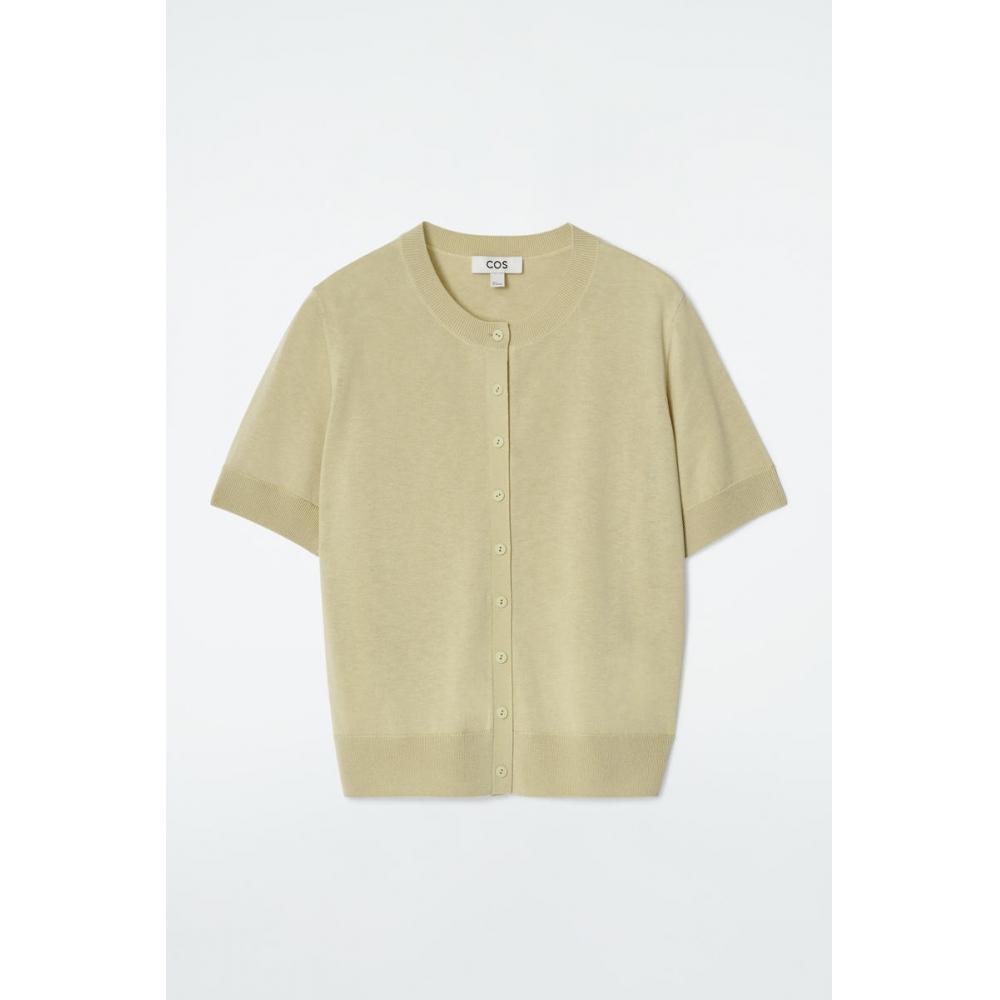 Cos Japan Merino Wool Blend Short Sleeve Cardigan