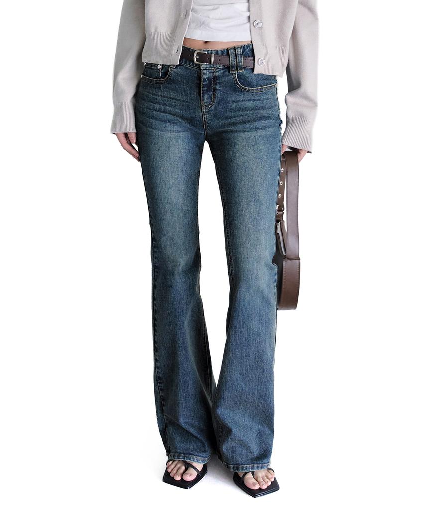 Deketeuumeon Signature Slim Low Rise Flared Jeans Dcwpt006Blueb