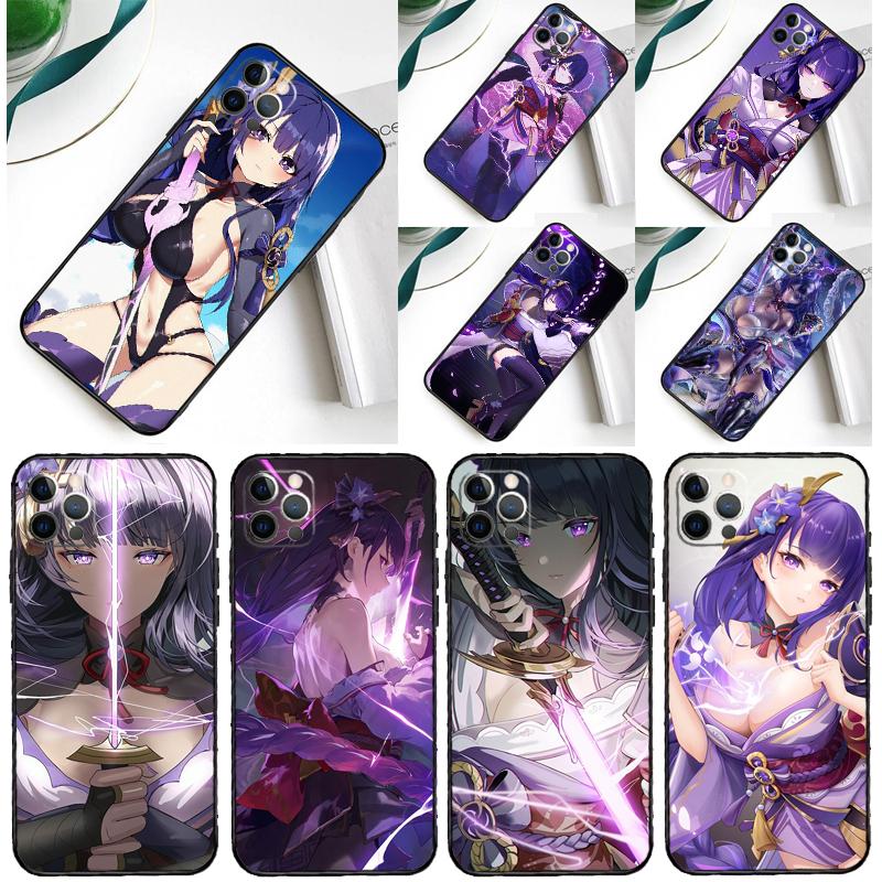 Baal Raiden Shogun Genshin Impact Phone Case For iPhone 16 Pro Max 11 13 14 15 Pro Max 12 Mini XR 16 15 Plus 16e Back Cover