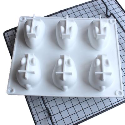 Silicone 3D Bunny Rabbit Mold Cake Decorating Mould For Baking Mousse 6 Forms