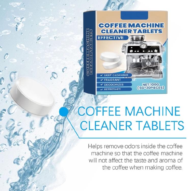 Biodegradables 20Piece Coffee Maker Cleansing Effervescents Tablets for Freshing Brew Every Time