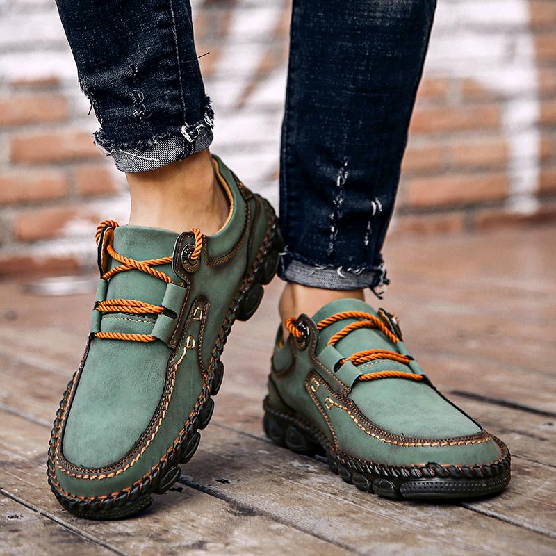 Men's Casual Leather Shoes Handmade Leather Loafers Loafer Shoes Men Large Size Shoes 38-48