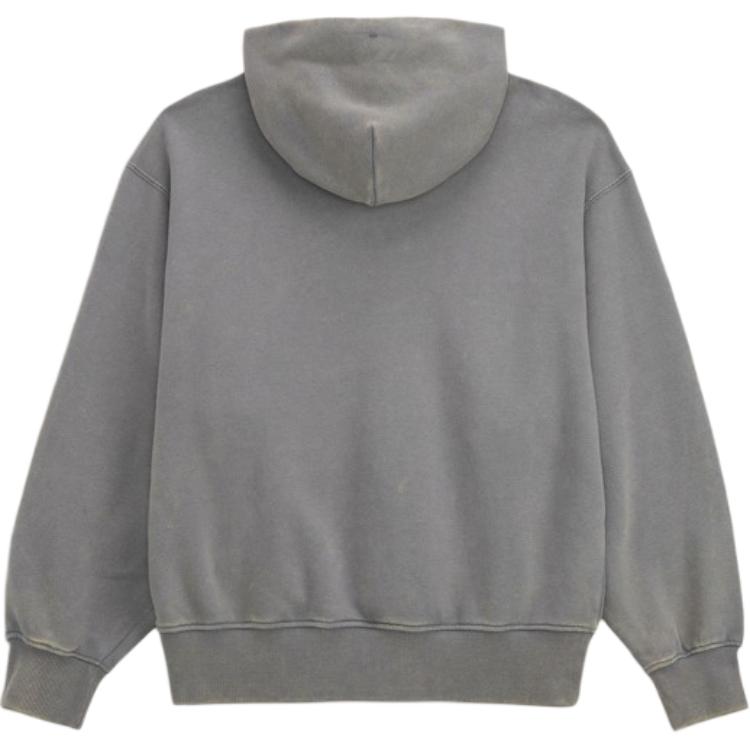 Vans Washed Effect Logo Embroidered Hoodie Grey Unisex VN000TRS85T