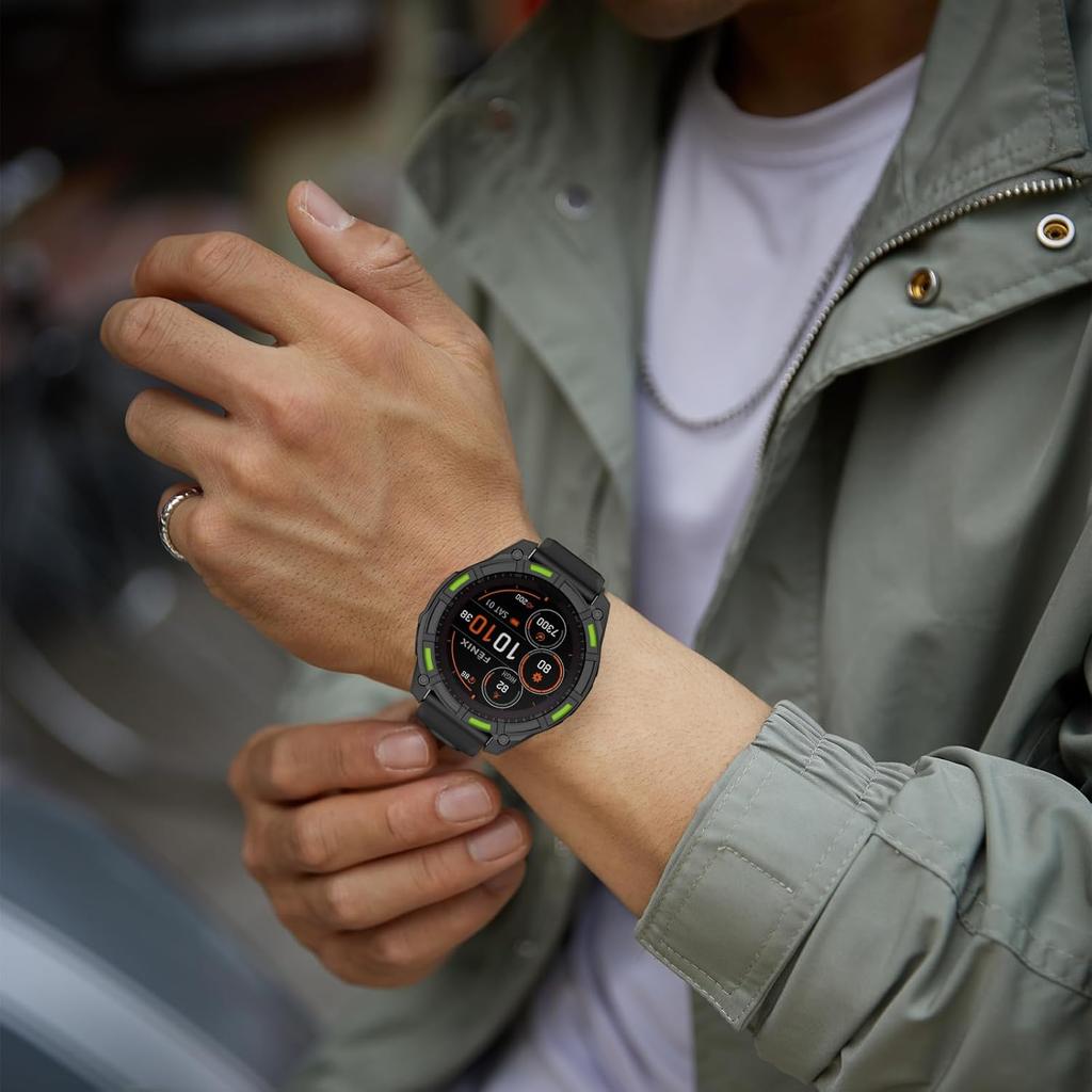 Case Compatible with Garmin Fenix 8 51MM Cover Soft TPU Bumper Rugged Shock Proof Protective Shell for Garmin Fenix 8 51MM Watch Case(Black Green)