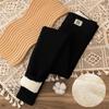 Women's High Waist Casual Pants Color Fleece Thermal Leggings Winter Long Fleece Trousers Plush Running