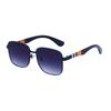 Square Sunglasses Women'S Trendy Striped Glasses Legs Large Frame Sunglasses Men'S Glasses