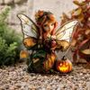 Halloween Fairy Garden Stake, 2D Acrylic Pumpkin House Sign Decoration, Holiday Party Fairy Garden Accessories for Outdoor Yard Lawn Pathway