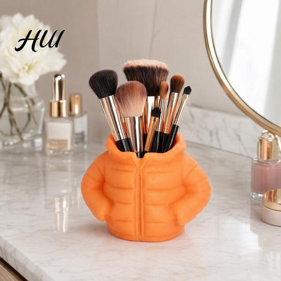 Puffy Jacket Design Cartoon Puffer Pen Holder, Cute Desk Organizer, Novelty Marker Storage Container Pencil for Markers Stationery And Desktop
