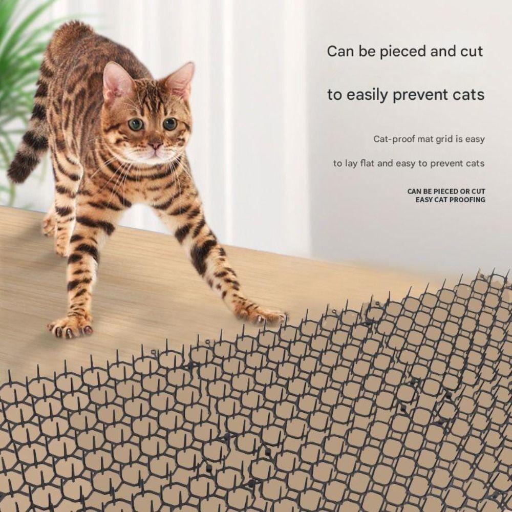 New Plastic Cat Repellent Mat Can Be Stacked Soft Prick Anti-vandalism Mat Grid No Harm Pet Anti-climbing Mat Indoor & Outdoor