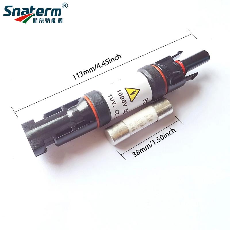 1000VDC 10A 15A 20A 30A DC Solar fuse Connector fusible holder with Inline Fuse for Solar Panel Systems TUV approved Fuse Holders1