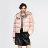PINKO Pink Fluffy Oversized Autumn Winter Warm Atmosphere Drawstring Stand Collar Short Straight Down Jacket Women outerwear PAF253428251