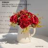 Creative Striped White Kettle Vase Flower Arrangement Desktop Decoration Ceramic Milk Jug Flower Vase Art Living Room Decoration
