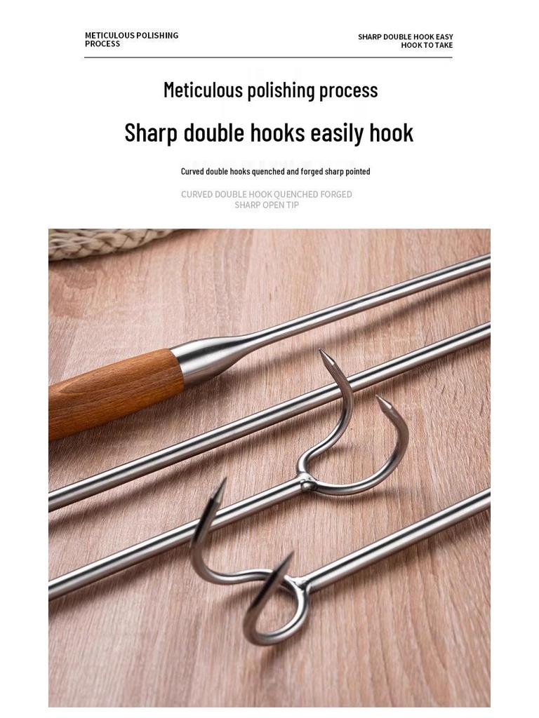 Stainless Steel Meat Hook with Newcomer Discount – Grab Cooked or Braised Meat with Thickened Long Handle