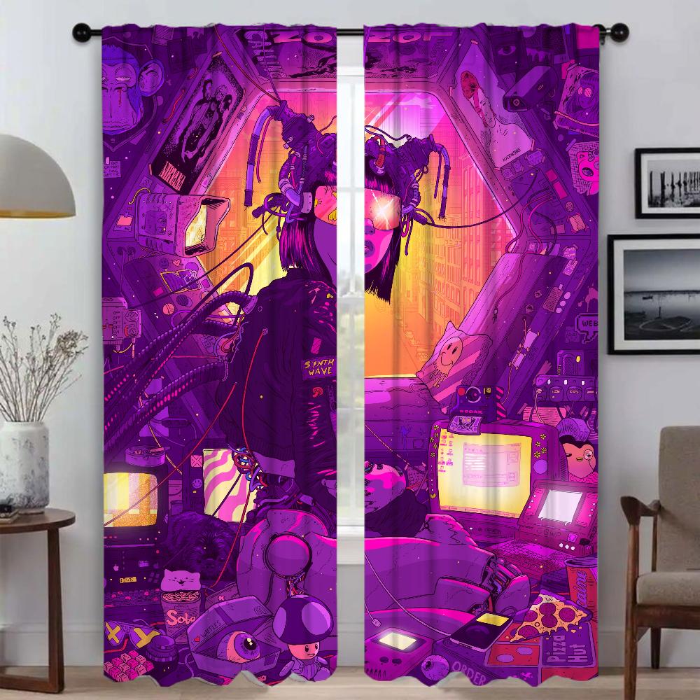 Cybernetic Robots Elegant Room Curtains for Living Room Window Curtain Shades Partition Tulle for Bedroom Home Interior Curtains