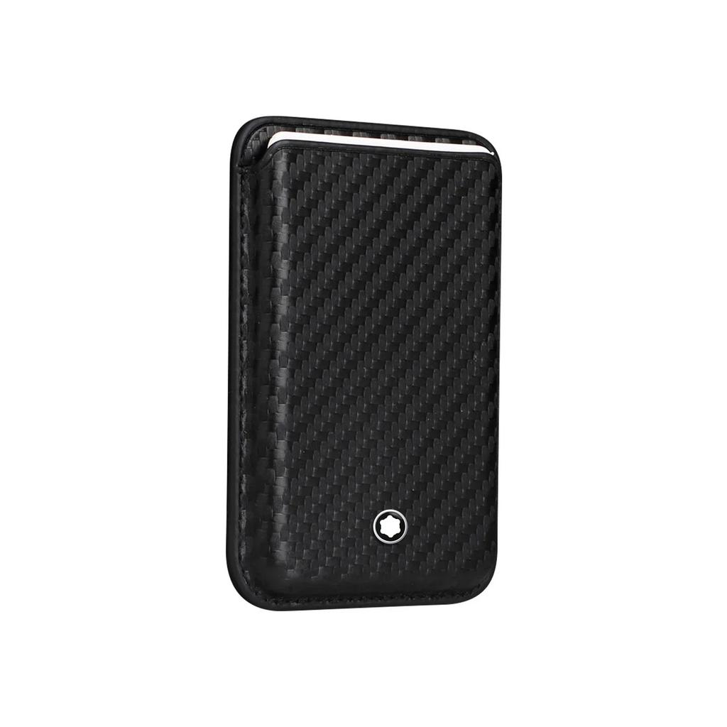 Porte-cartes de luxe Business Sle Bla Type Magnétique Fort Cuir Saffiano pour Iphone 17 16 15 14 MagSafe Portefeuille en Fibre de Carbone Téléphone