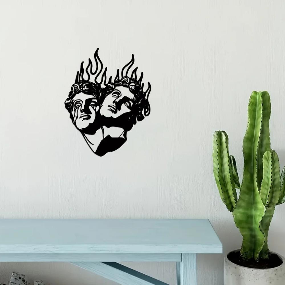 1 Stück Metall Wanddeko - Moderne Freude für Schlafzimmer, Wohnzimmer und Büro, Atemberaubendes Aufkleber Wandbild für Heimdeko