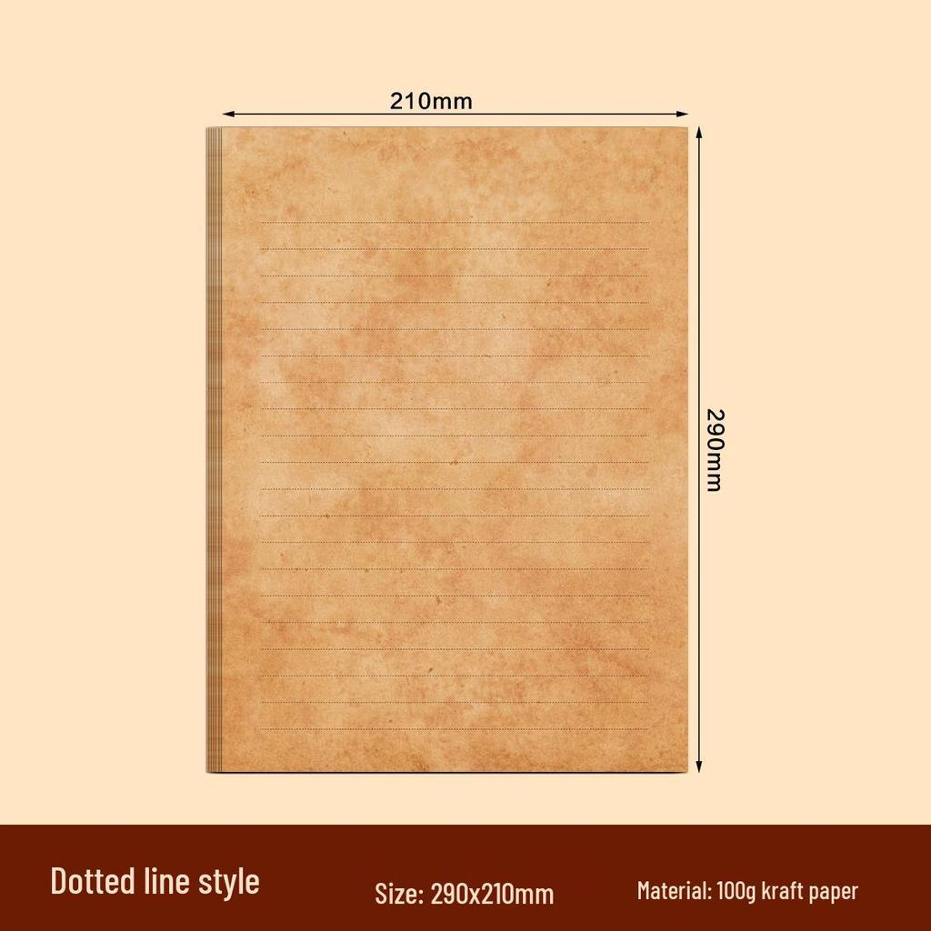 Retro Nostalgic A4 Double-Sided Writing and DIY Journal Paper, 50 Sheets