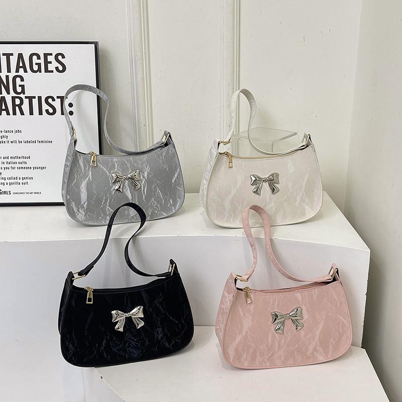 Suede Bow Casual Texture Underarm Bag New Niche Design Simple Commuting Trendy Bag