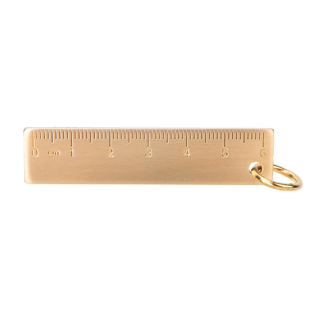 6cm Length 3mm Thickness Mini Brass Ruler Pendants Gift Office School Supplies