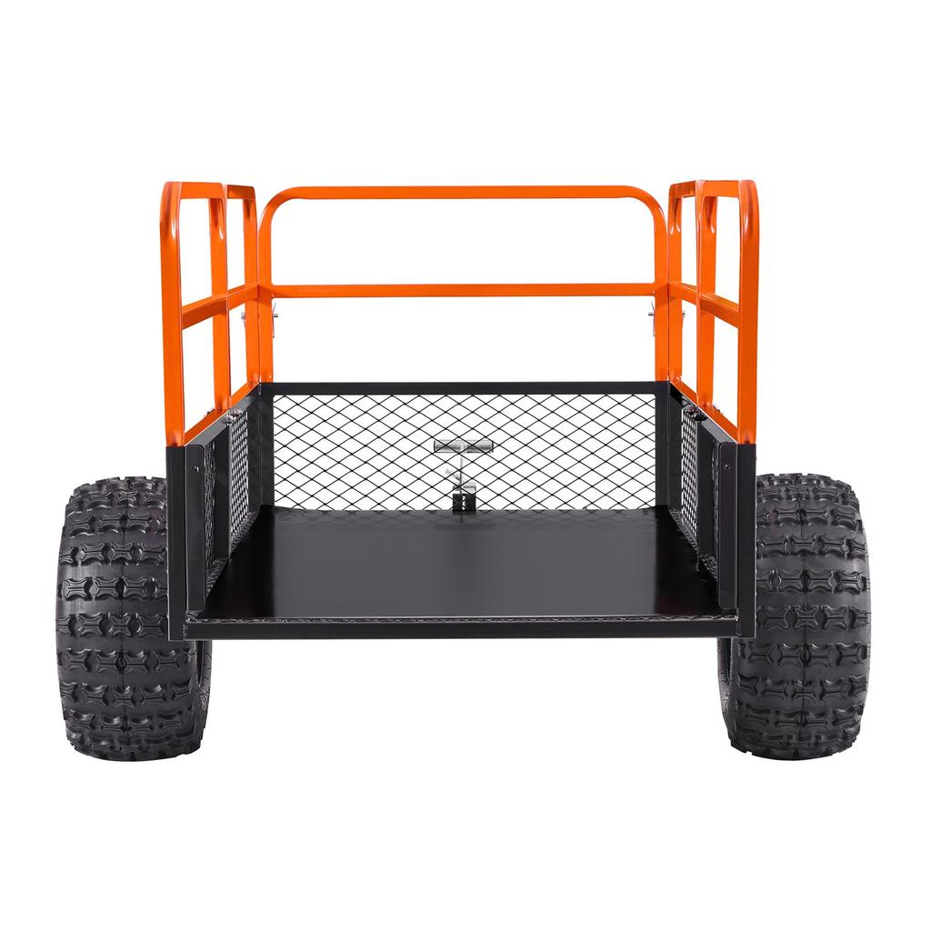 VEVOR Garden Utility Trailer, 28 Cu. Ft. & 800kg, ATV UTV Trailer, Tow Behind Steel Dump Trailers, Removable Rear Panel