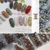 6-Grid Flat-Back Nail Art Rhinestone Set (1440pcs) - Mixed AB & Clear Glass Rhinestones Nail Decorations