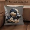 2D Adorable Duck Bow-Tie Pattern Pillow Covers Pattern Cushion Cover Suitable For Sofa Bedroom Car Pillow Cover