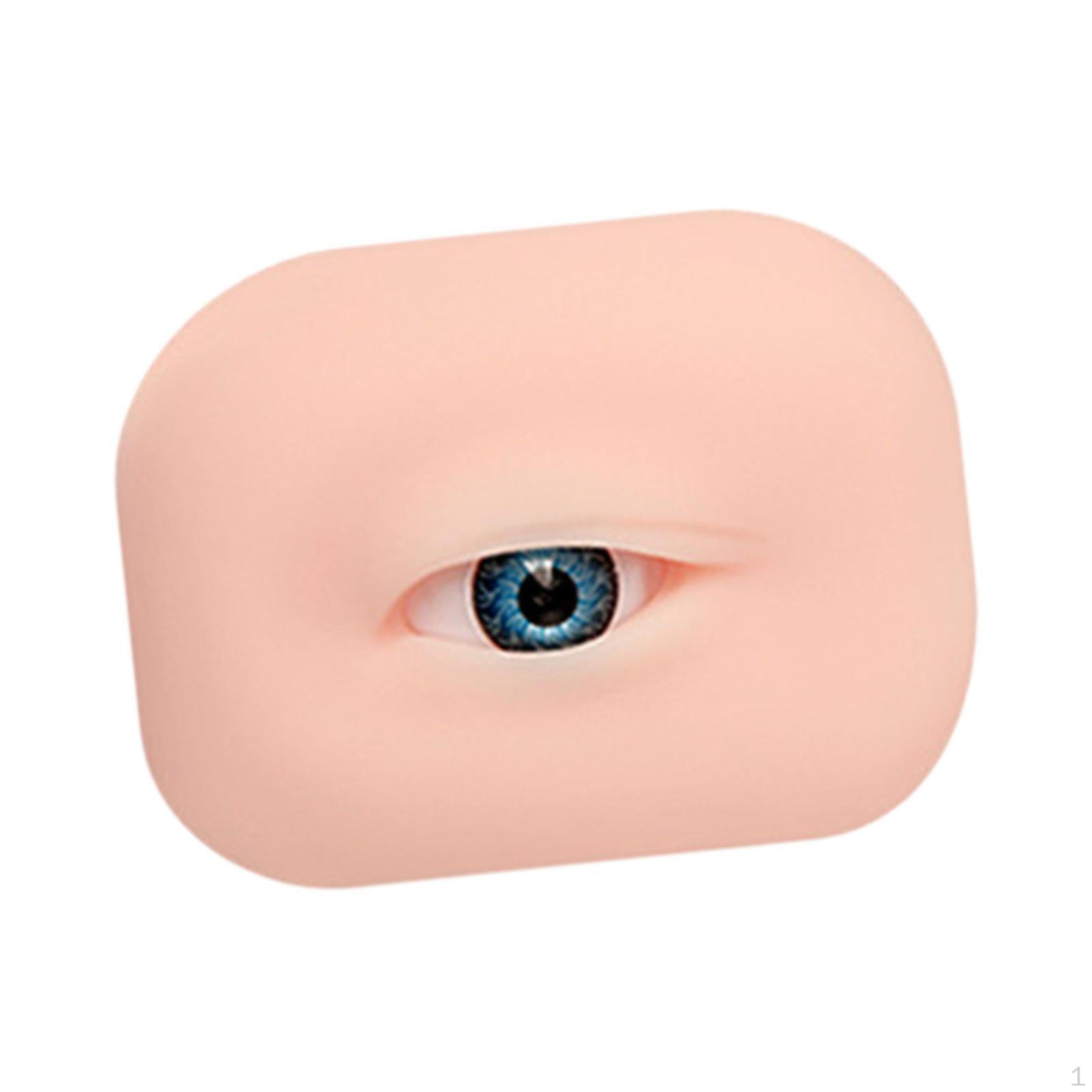 

Artificial Eye Model Practice Board Makeup Eyelash Eyebrow Silicone Training Accessory Suitable for blue right