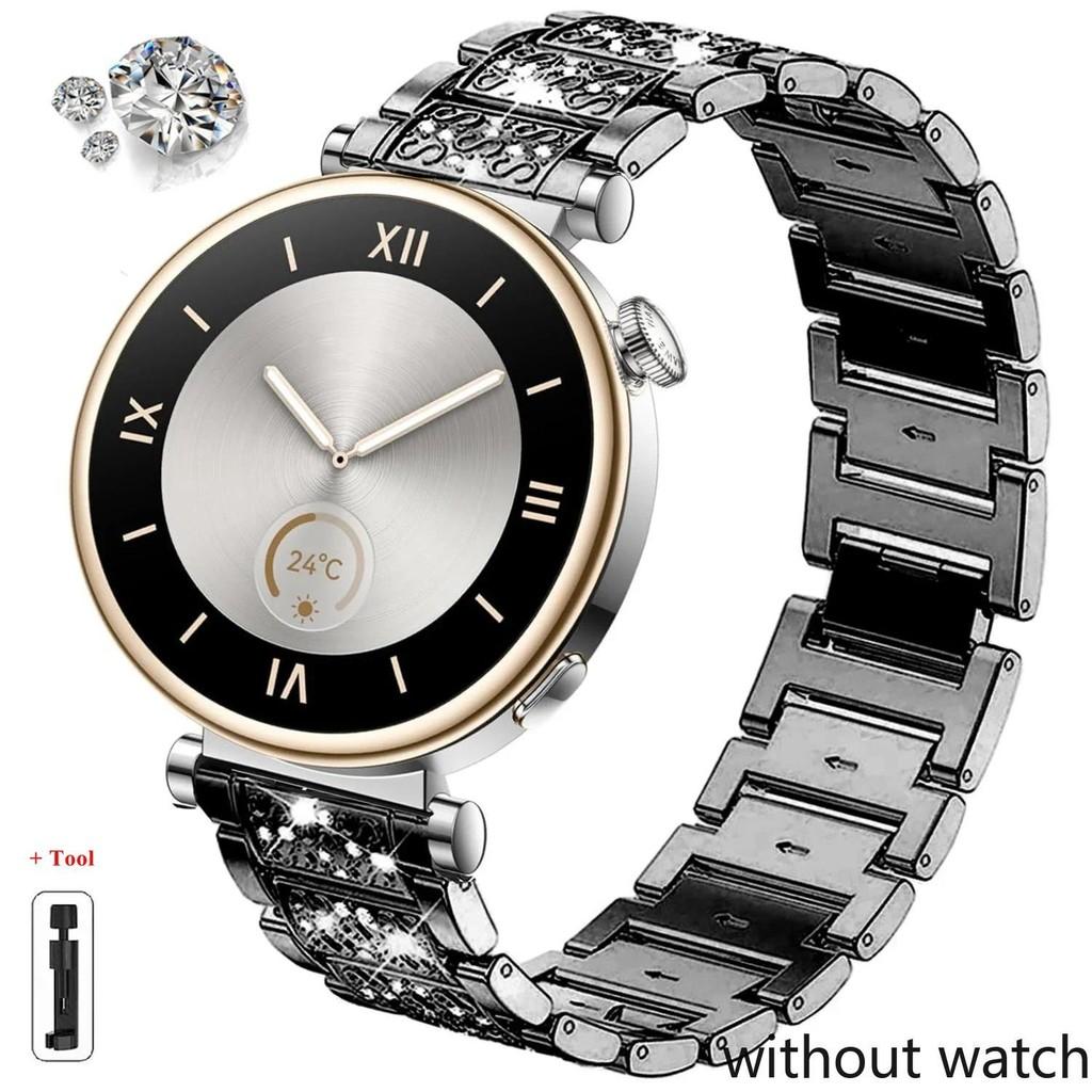 

Діамантовий браслет для Huawei GT 6 5 4 46 мм 41 мм Ремінець Металевий Жіночий Ремінець для Huawei Watch 5 4 4Pro 3 3Pro GT6 Pro GT5 GT4 GT3 GT2e for Huawei GT6 41mm чорний