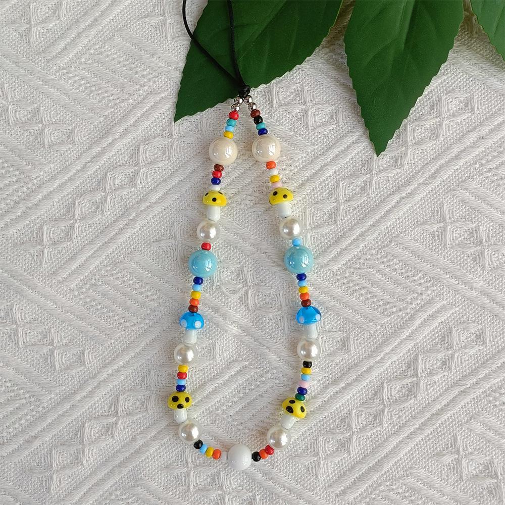 KKBEAD Polka Dot Mushroom iPhone Wrist Chain Jewelry